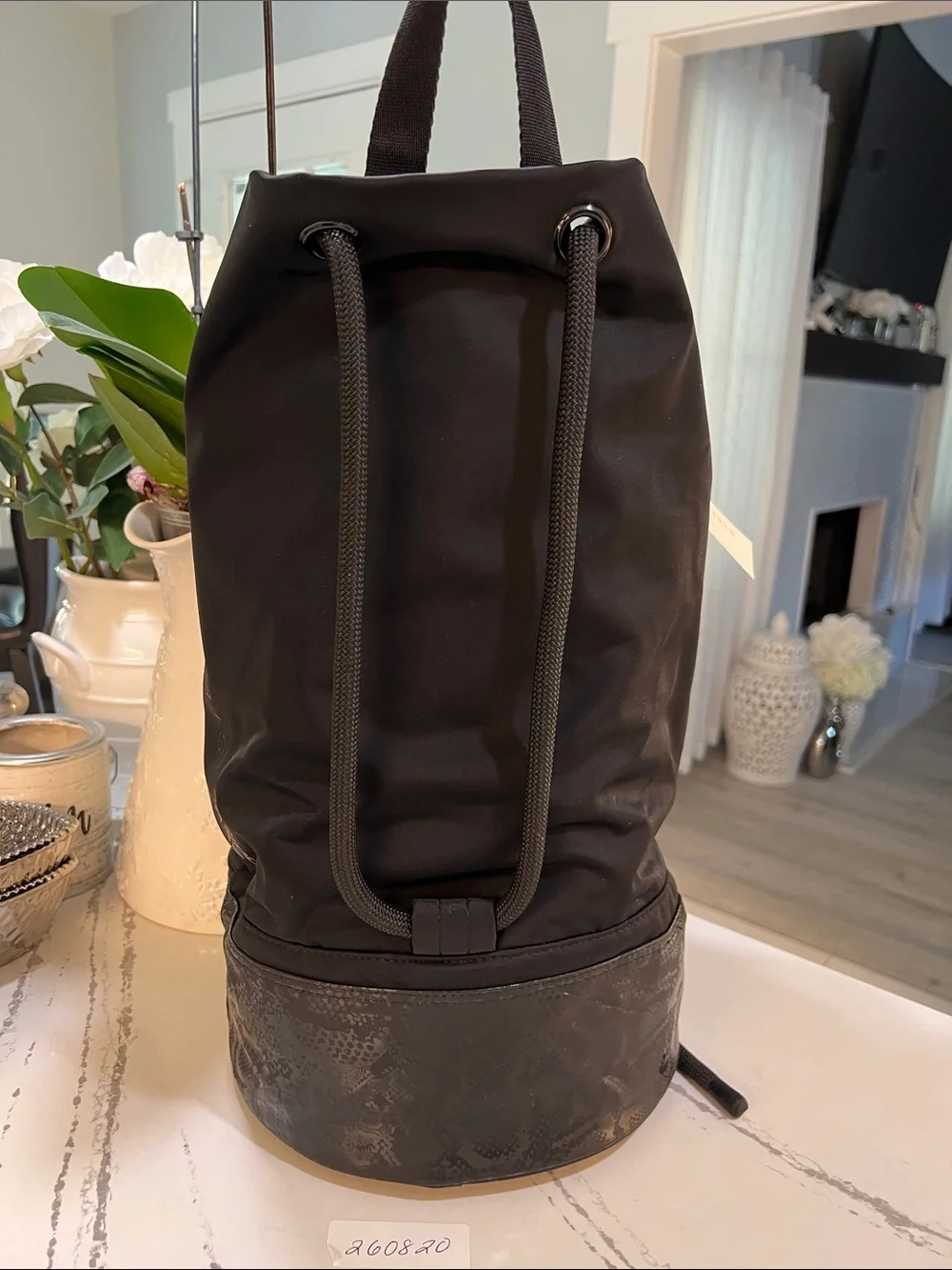 Adidas by Stella McCartney Black Mesh Drawstring Backpack Boxing Gymsack